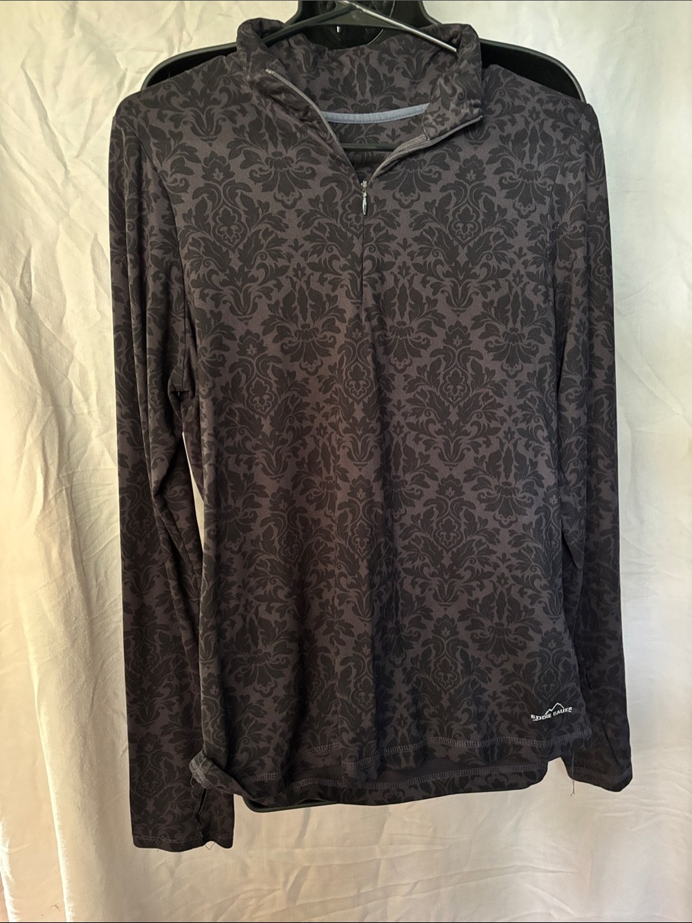 Women’s Long Sleeve Quarter-Zip Sweater - Dark Charcoal-velvet